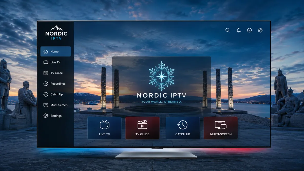 Hovedillustrasjon for 2026-guiden til å velge et IPTV-abonnement i Norge.
